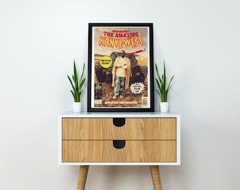 Kanye West - El increíble cartel del lienzo - La deserción universitaria - Sigue a Dios - Ye - Cartel de Hip Hop - Rap - Cartel del dormitorio - Arte de la pared - Decoración