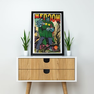 Poster su tela MF DOOM -MADVILLAN - Poster Hip Hop - Baraccopoli - Poster per camera da letto - Decorazione da parete - Poster vintage
