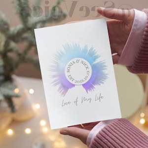 Código QR de arte de onda sonora personalizada, presente de gravação de voz para marido, presente de aniversário de papel para ele, presente sentimental para namorado no dia dos pais