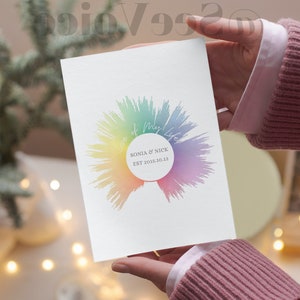 Codice QR personalizzato con onde sonore, regalo di registrazione vocale per il marito, regalo di anniversario in carta per lui, regalo sentimentale per il fidanzato per la festa del papà