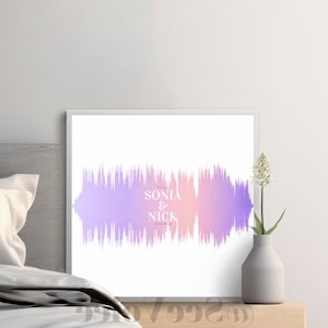 Arte con onde sonore, regalo per il primo anniversario di matrimonio per il fidanzato, decorazione da parete sopra il letto, biglietto d'auguri per la festa del papà, regalo dell'ultimo minuto per la festa del papà
