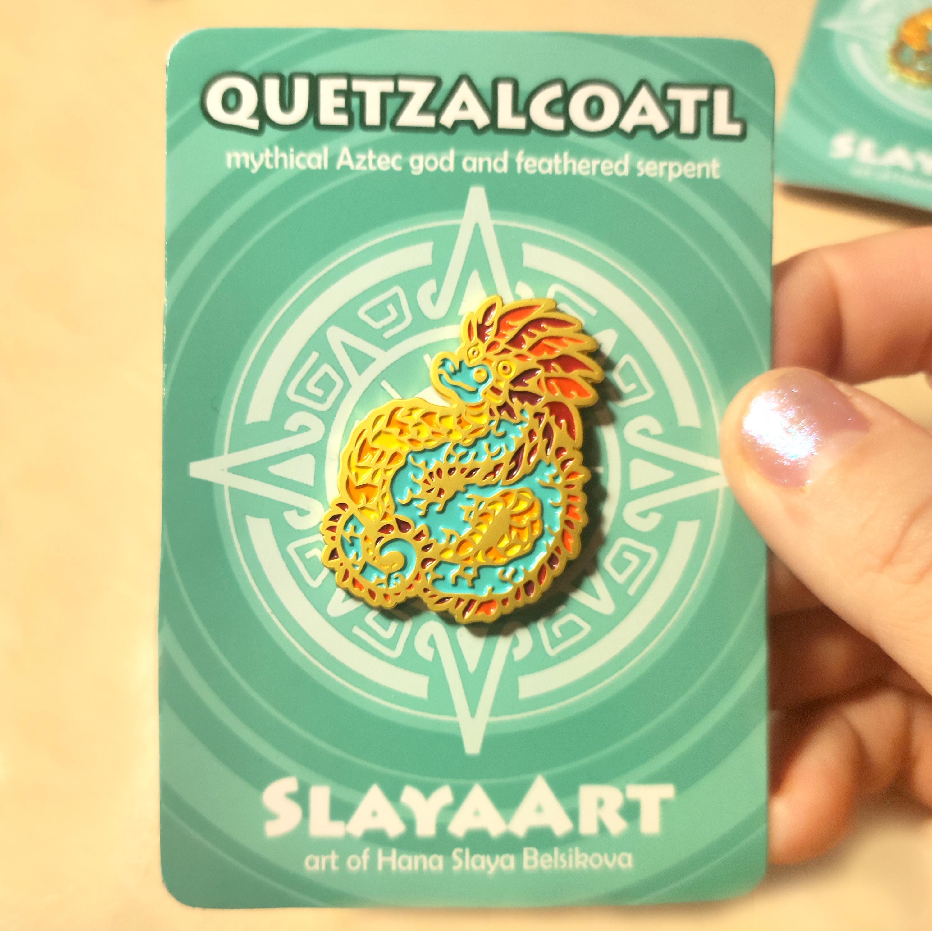 Quetzalcoatl Aztec God Enamel Pin - Etsy