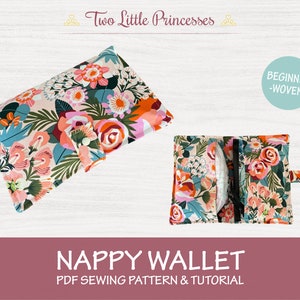 Luier portemonnee PDF naaipatroon tutorial, luier clutch, document portemonnee, beginner, geweven