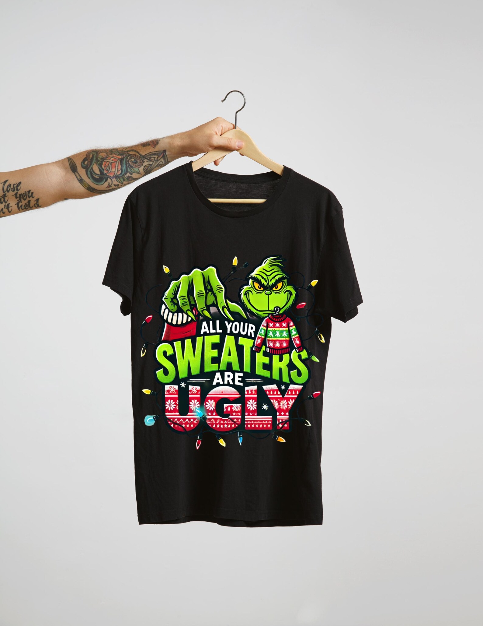 Felpa Natalizia Divertente "All Your Sweaters Are Ugly" Grinch - Unisex Per Bambini, Stampata In Germania