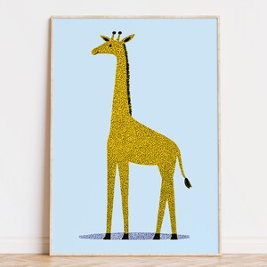 Giraffe Safari Print, Digital Download, Kid&#39;s Room Print, Playroom Decor, Nursery Wall Art, Animal Zoo Printable, Jungle Nursery, Boys Room
