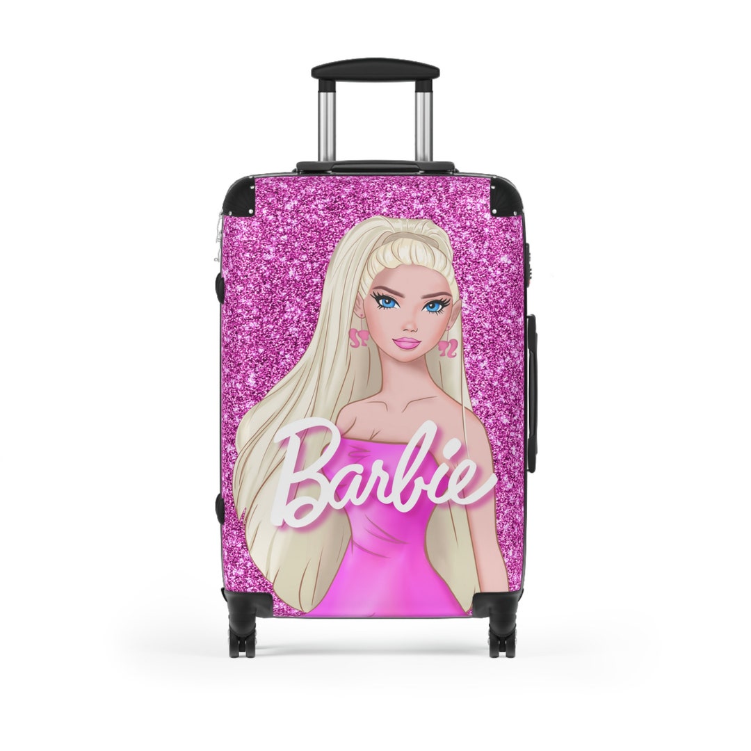 Barbie Suitcase Pink Glitter Luggage Barbie Cabin Baggage Etsy