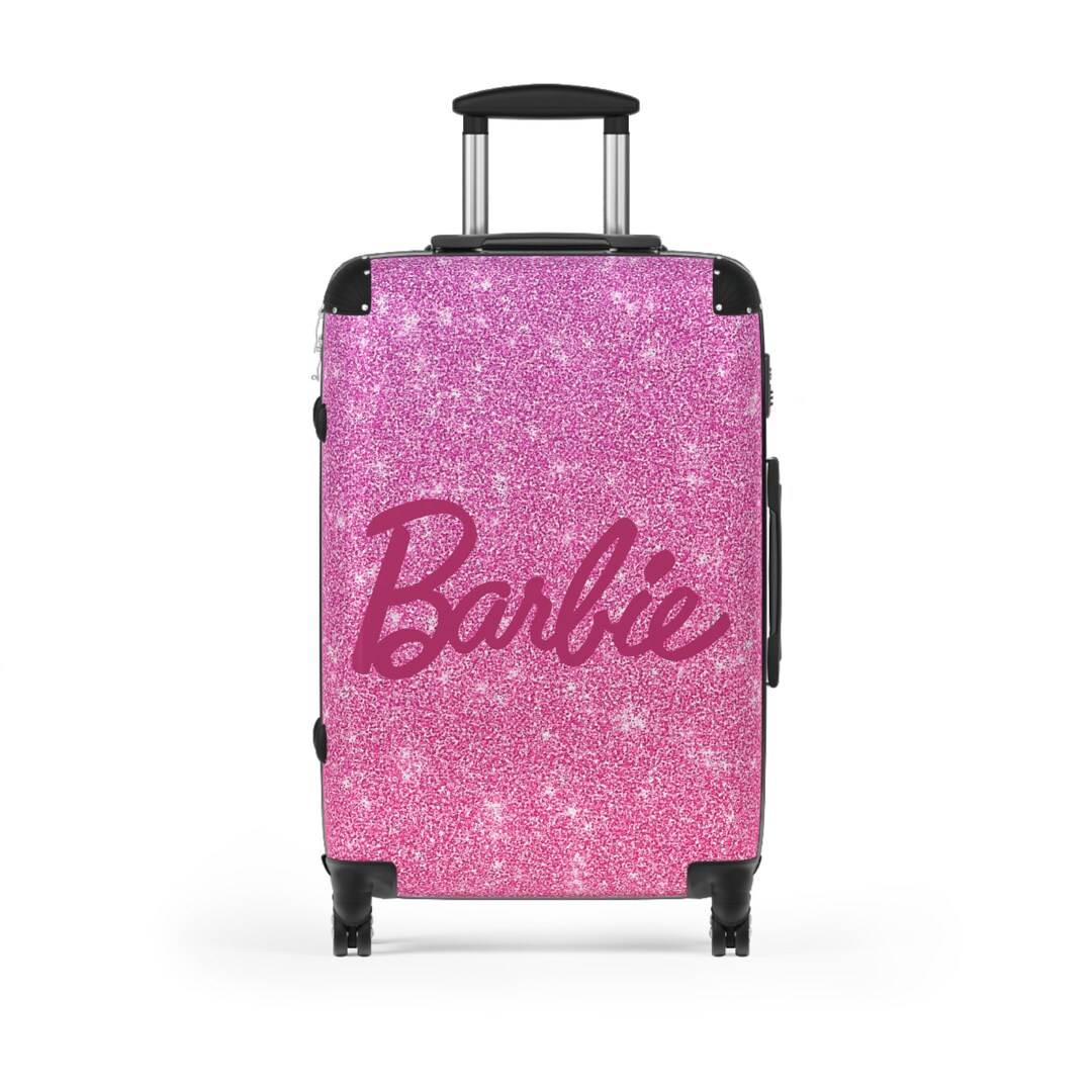 Barbie Suitcase Pink Glitter Luggage Barbie Cabin Baggage Etsy