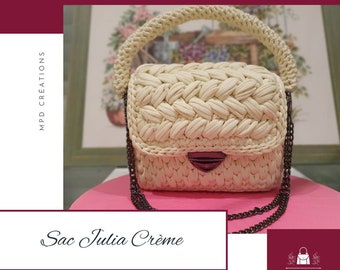 Handmade crocheted cream purse