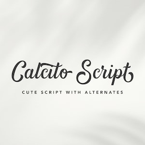 Calcito Script Font - Handwritten Script Font, Cricut Fonts, Procreate Font, Retro Font, Modern Font, Cursive Font, Fonts for Cricut
