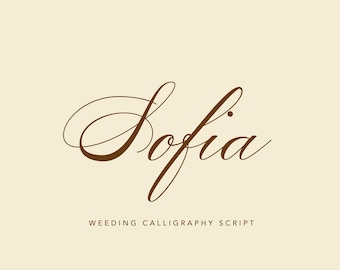 Sofia Elegant Wedding Calligraphy Script: Canva, Cricut, Invitation, Logo, Branding, Procreate Font