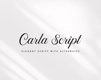 Carla Elegant Cursive Script with Alternates - Canva, Logo, Wedding, Branding, Invitation, Packaging, Calligraphy, Cricut