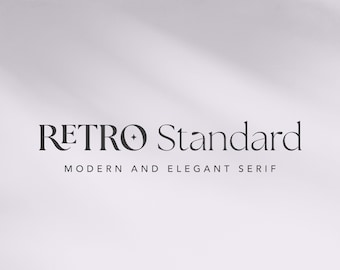 Retro Standard Serif - Moderne elegante Schrift mit Vintage-Akzenten - Canva, Branding, Fashion, Verpackung, Logo
