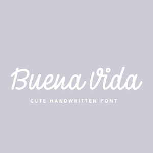 BuenaVida Script Font - Script Font, Handwritting Script Font, Cricut Fonts, Cursive Font, Branding Font, Fonts for Cricut, Procreate Fonts