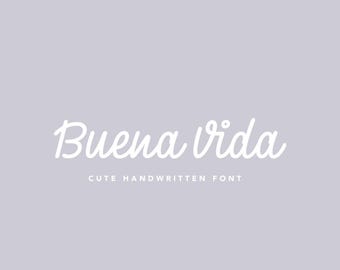 BuenaVida Elegant Calligraphy Script - Canva, Cricut, Procreate, Wedding, Invitation, Logo, Branding, Cursive, Boho Font
