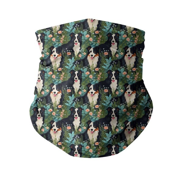 Soft As Velvet Reversible All Over Neck Gaiter Cute Bordercollies Reversible Neck Gaiter