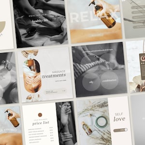 Massage Social Media Templates, Massage Instagram, Massage Instagram, Massage Therapy Content, Medspa Templates, Massage Therapist Marketing