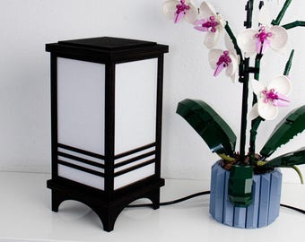 Wooden Japanese style rice paper lamp - Zen, Black