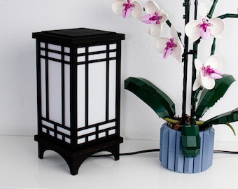 Wooden Japanese style rice paper lamp - Black