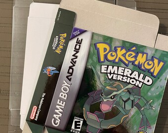 Pokemon Emerald (Nintendo Game Boy Advance GBA) Box + Protector