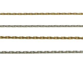 Piccola catena serpente rettangolare, catene serpente 0,8 mm, catena in acciaio inossidabile 304, catene serpente 0,9 mm, catena collana d'oro, catena bracciale in acciaio