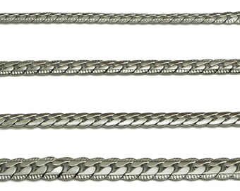 Snake Curb Chains, 304 Stainless Steel Snake Chain, Gold Stainless Steel Snake Chain For Necklace, Steel Curb Bracelet Chain