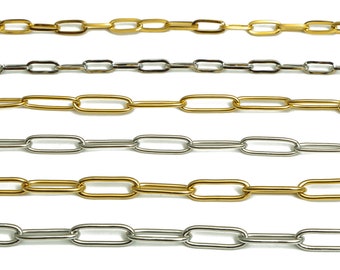 Oval Cable Chain， Flat Oval Cable Chain，304 Stainless Steel Cable Chain, Gold Cable Chains, Steel Bracelet Chain, Steel Necklace Chain