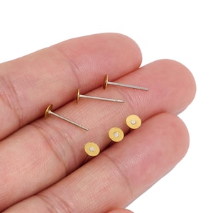 Brass Round Earring Stud with Stainless Steel Post for Jewelry Makers, DIY Handmade Earrings Component for Custom Jewelry Projects