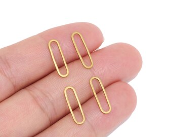 Raw Brass Oval Link Connector for Jewelry Makers, Minimalist Oval Finding for DIY Earrings, Necklaces & Bracelets
