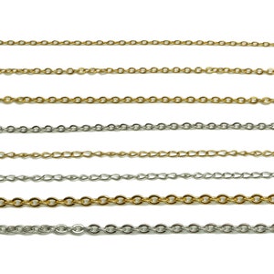Tiny Flat Oval Cable Chain, Oval Cable Chain, Flat Oval Cable Chain, 304 Stainless Steel Cable Chain Gold Curb Necklace Chain Bracelet Chain