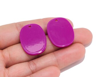 Pendentif rectangulaire arrondi en acrylique violet brillant en forme d'orchidée, pendentif de boucle d'oreille Aapsule, breloque géométrique simple, matériau pour colliers et bracelets à faire soi-même.