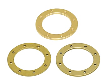 Hoop Ring Lasercut Earring Connectors, Abstract Flat Holes Connector, Raw Brass Circle Connector, Handmade Polishing, 19.94*19.94*0.81mm