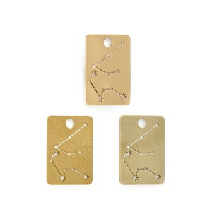 Rechteck Laser Cut Ohrring Charm, Sternbild Anhänger, Roh Messing Planet Stern Karte Charm, Handgemacht Polieren, Gold 29.89*20.9*0.76mm