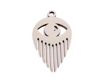 Alziend oog, lasergesneden geometrische ooghanger, 201 roestvrij staal, staal vinden, doe-het-zelf sieraden maken 19,77 * 10,82 * 0,98 mm VK2287