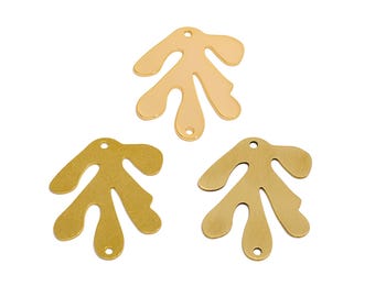 May include: Three gold-colored metal leaf-shaped charms with a hole at the top for hanging.
