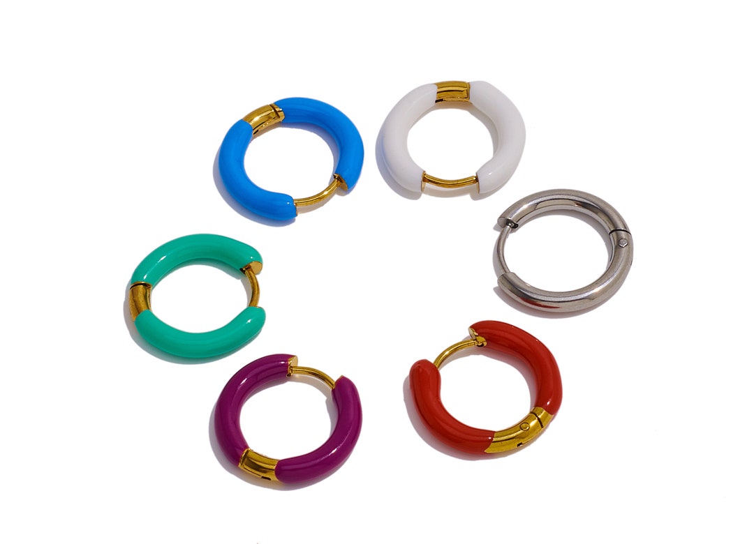 Boucle Oreille Homme Boucle D'Oreille Homme Acier Inoxydable Noir