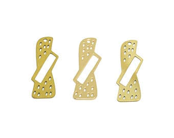 2 piezas de dije geométrico de latón crudo para pendientes, dije hueco con burbujas, accesorios para colgantes, dije de oro de 18 quilates, suministros para la fabricación de joyas BW4462