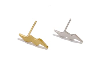 Steel Lightning Stud Earring, Flash Earring Posts, 316 Surgical Stainless Steel Earring, Steel Earring Finding, KC Gold Tone Plated, Jewelry