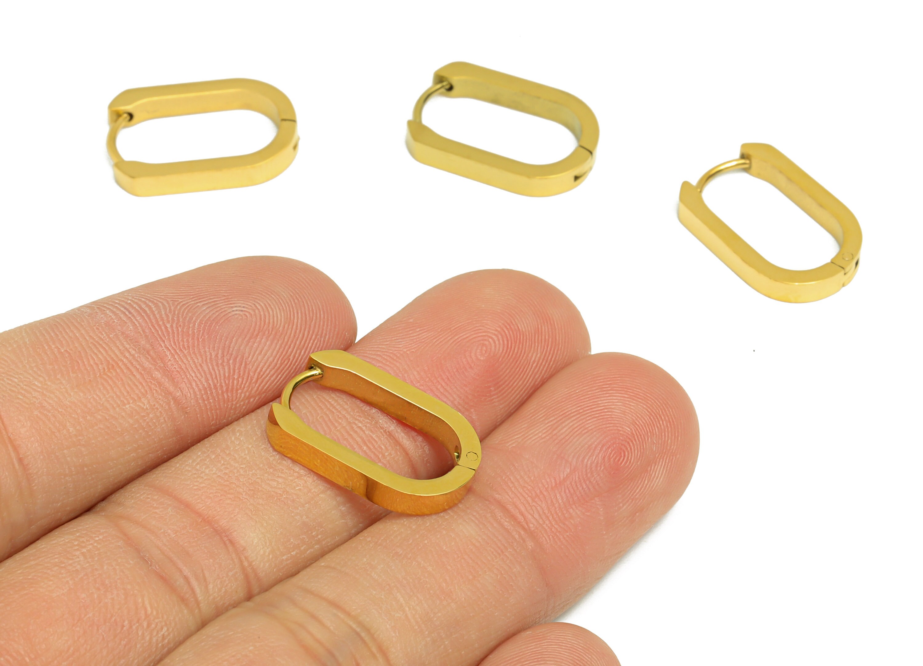 Orecchini A Cerchio Huggie In Acciaio Inossidabile 304 Anti Ossidazione Ferro Di Cavallo Colore Acciaio Inossidabile