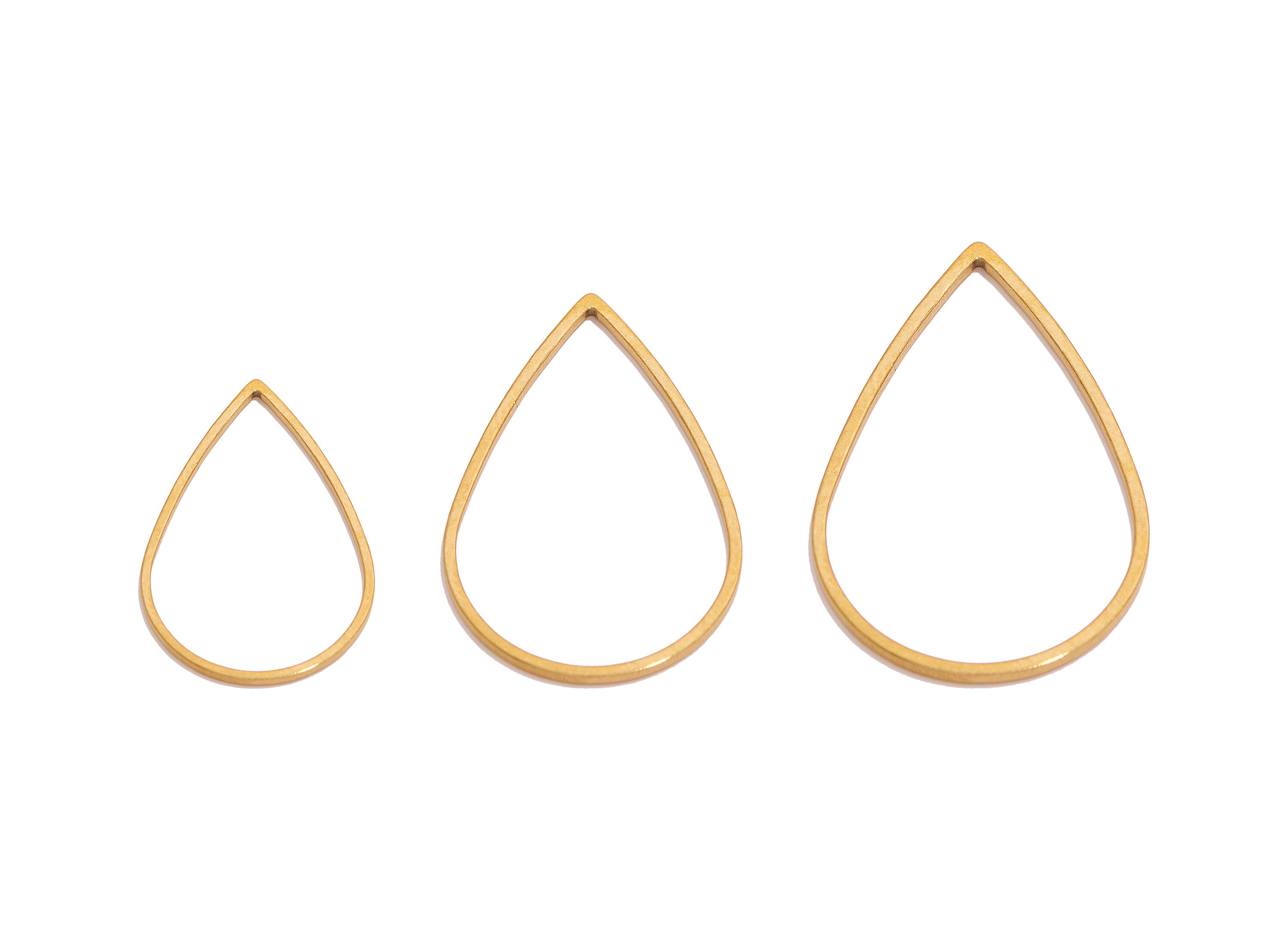Stainless Steel Drop Rings, Teardrop Rings Charms, Stainless Steel Connector, Steel Geometric Rings, Gold Tone Plated, Jewelry Making DIY