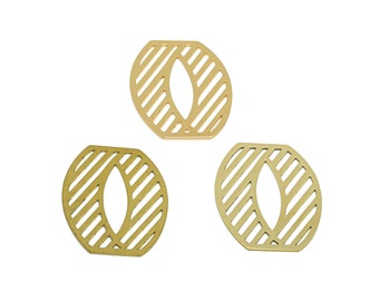 2 piezas de dije geométrico de latón crudo para pendientes, colgante de rayas marquesa, dije hueco dorado, fornituras para la fabricación de joyas, suministros de joyería BW4479