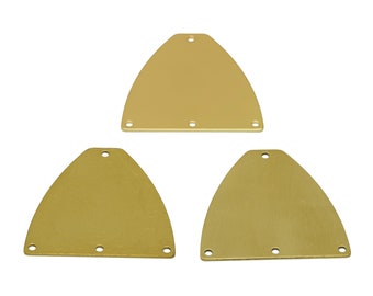 Trapezoid Laser Cut Connectors, Stamping Blank Connector, Handmade Polishing, Raw Brass Connector, 18K Real Gold Plated 29.81*29.8*0.66mm