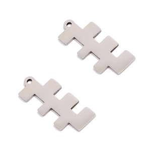 Steel Abstract Lasercut Charms, Unique Metal Geometric Charms, 316 Stainless Steel, Steel Finding, Jewelry Making 19.67*8.21*0.98mm VK2219