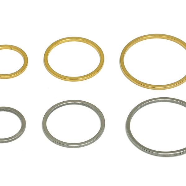 Steel Circle Rings, Stainless Steel 201, Circle Connector, Stainless Steel Connector, Circle Ring, Steel Circle Connector, Gold Tone Plating