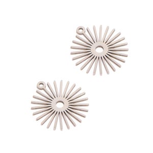 Steel Sunburst Lasercut Charms, Geometric Ray Sunshine Charms, Celestial Sun Metal Charms, Steel Jewelry Supplies 21.7*20*0.98mm VK2332