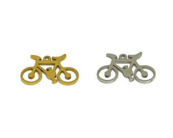 Steel Bicycle Charm, Stainless Steel 201, Vehicle Earring Charms, Stainless Steel Bicycle Earring Charm, Steel Pendant, Gold Tone Plating