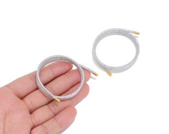 Silver Magnetic Rope Bracelet, Adjustable Brass Magnetic Jewelry Cord for DIY Bracelet & Necklace Making, Unisex Handmade Jewelry