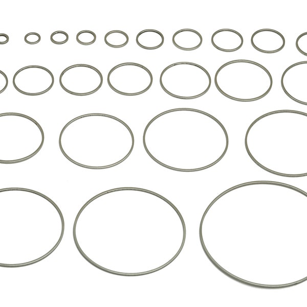 Connecteur de cerceau rond de 1 mm, anneau en acier inoxydable 201, maillons de cercle en argent, fournitures de bijoux, 1 mm toutes les tailles 6 mm 7 mm 8 mm 9 mm... 45 mm 50 mm 60 mm