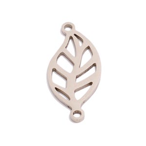 Steel Leaf Connectors, Hollow Leaf Vein Bracelet Connectors, Stainless Steel Leaf Connector, Jewelry Making DIY 22.73*10.34*0.94mm BSX2093