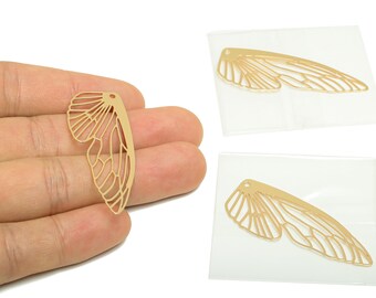 Nuobesty, ciondoli fai da te a forma di ali di libellula, 50 pezzi, fai da te, per gioielli, con ali di libellula, con ali di farfalla, per decorazione – bianco