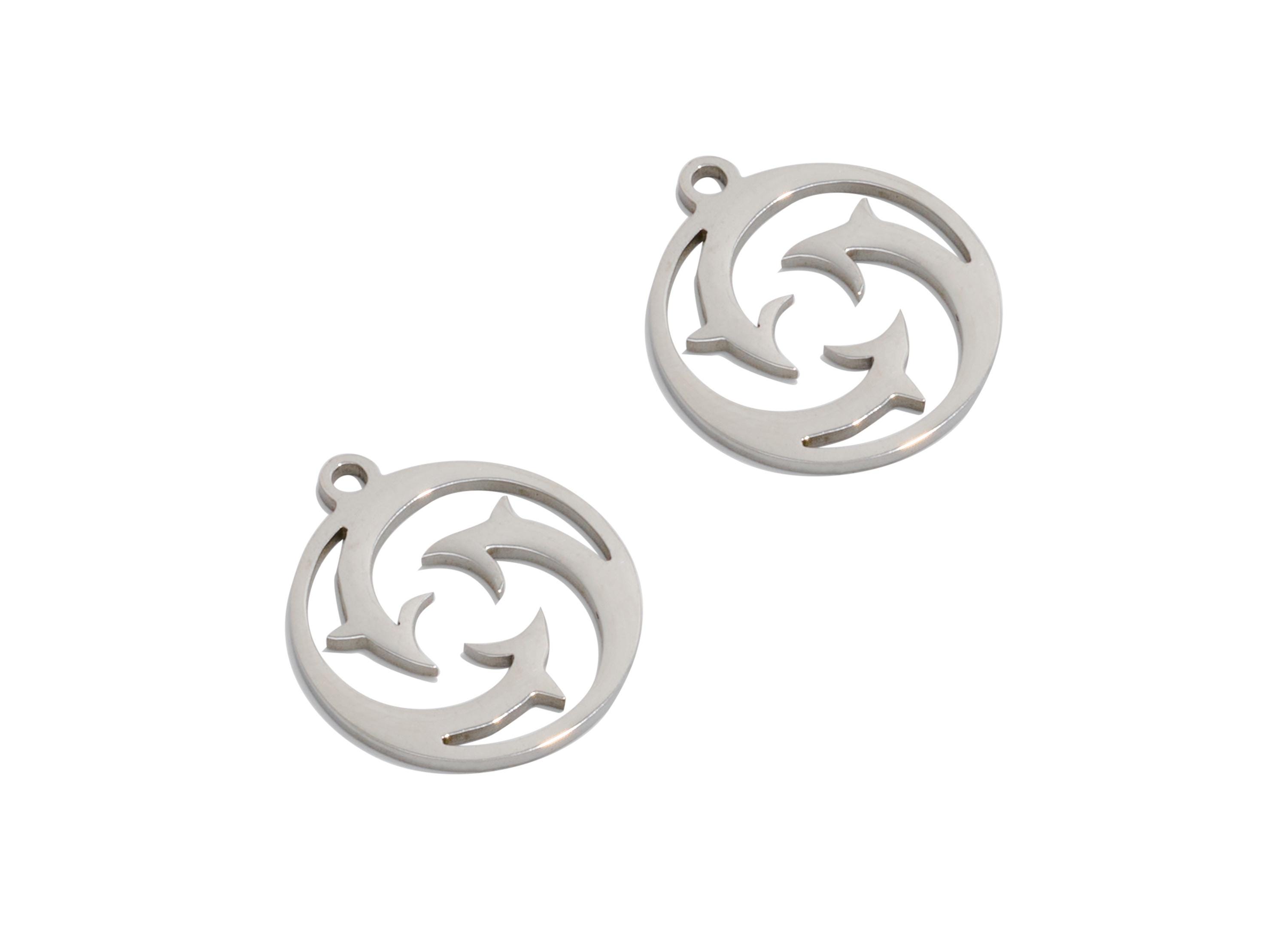 Steel Round Charms, Arrow in Circle, Round Hollow Arrow Charms, Stainless Steel Geometric Pendant, For Necklace 17.47*15.38*0.93mm BSX2044